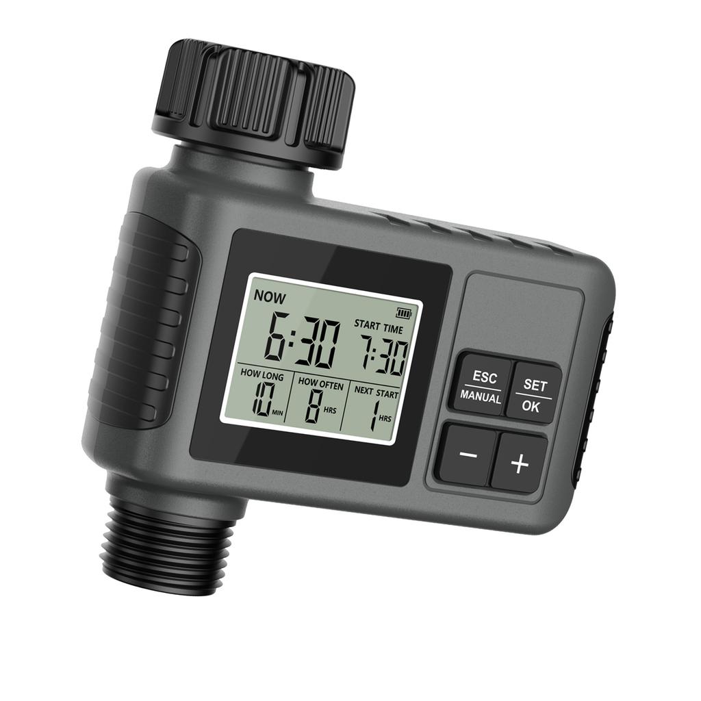 Garden Irrigation Timer Single Outlet Water Timer with Rain Delay Function Programmable Automatic Sprinkler Timer Large Screen IPX5 Rainproof for Lawn