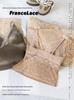 2026 Spring Women's Satin Lace Seamless Criss-cross V-neck Strappy Top