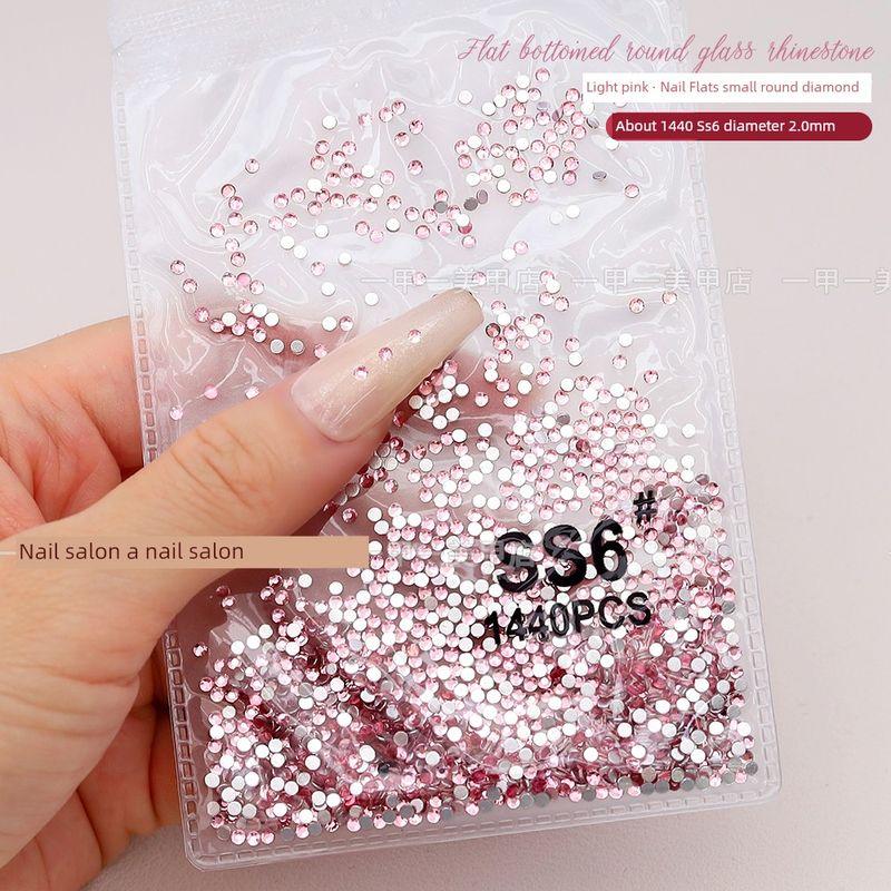 

Internet Hot King Fan Dedicated AB Loose Diamond SS4 Magic Color Small round Diamond Flats Glass Rhinestone Nails Decorations Light Pink Rhinestone Ss6 (about 1440 Pieces)