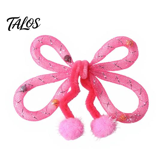 Interactive Toys for Multi Cat Households Mesh Tube Toy, Butterfly Shape Chew Toy with Bells Indoor Exercise And Plush Balls, Flexible Cats