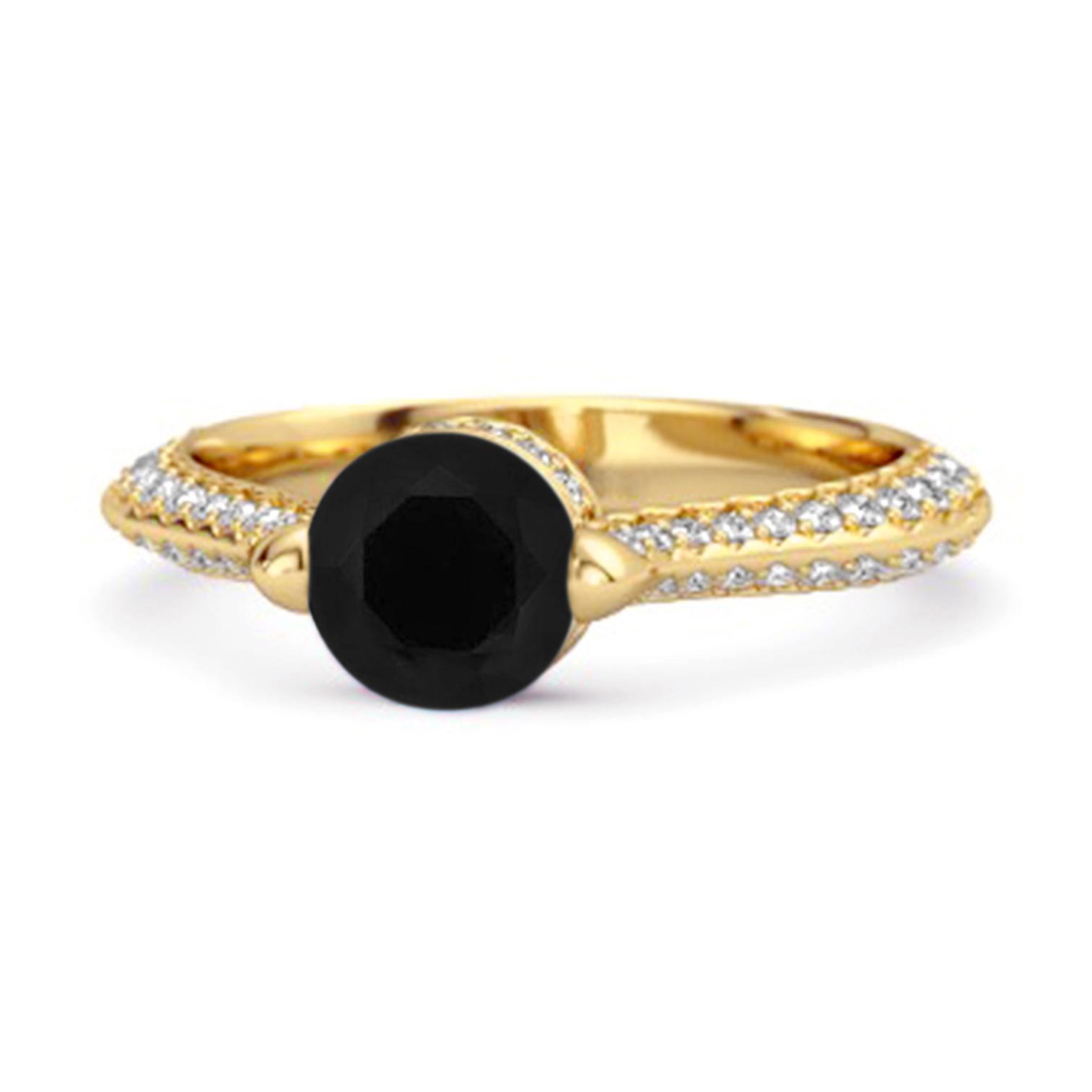 

Black Spinel pave Split Band Ring - 925 Sterling Silver Gold Vermeil 7 золотий/жовтий