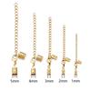 5sets Stainless Steel Leather Cord Clips End Caps With Lobster Clasp Extension Chain Connectors For DIY Jewelry Making Findings