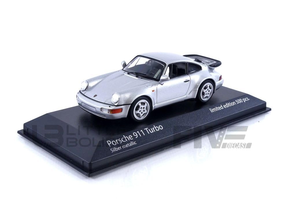 European Exclusive Scale Porsche 911 Turbo 1990 964 Model 1/43 (Silver)
