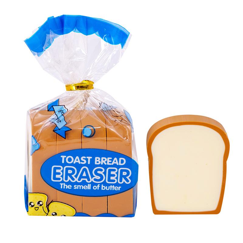 Creative Toast Bread Eraser Student Creative Stationery Children's 1st Period End Christmas Cute Gift Reward Kawaii Erasers