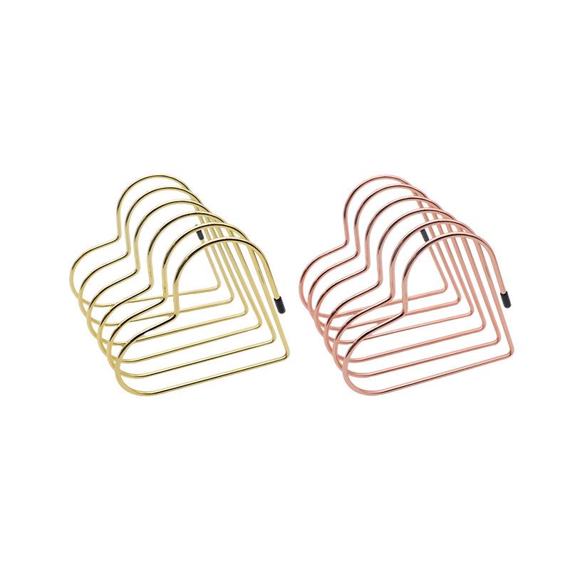 Retractable Metal Heart Book Stand - Iron Art Creative Desktop File Holder & Storage Rack