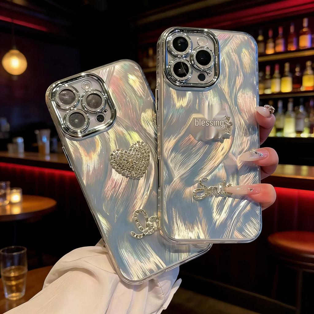 3D Pearl Love Phone Case for iPhone 17 Pro Max/15/14 Pro/13 Pro