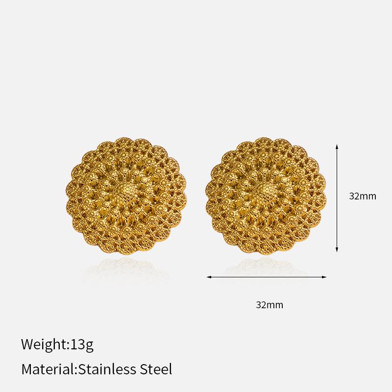 Chenhe Stainless Steel Jewelry Women's Earrings Light Luxury High-end Sense Niche Does Not Fade Fashionable Gold Titanium Steel Earrings