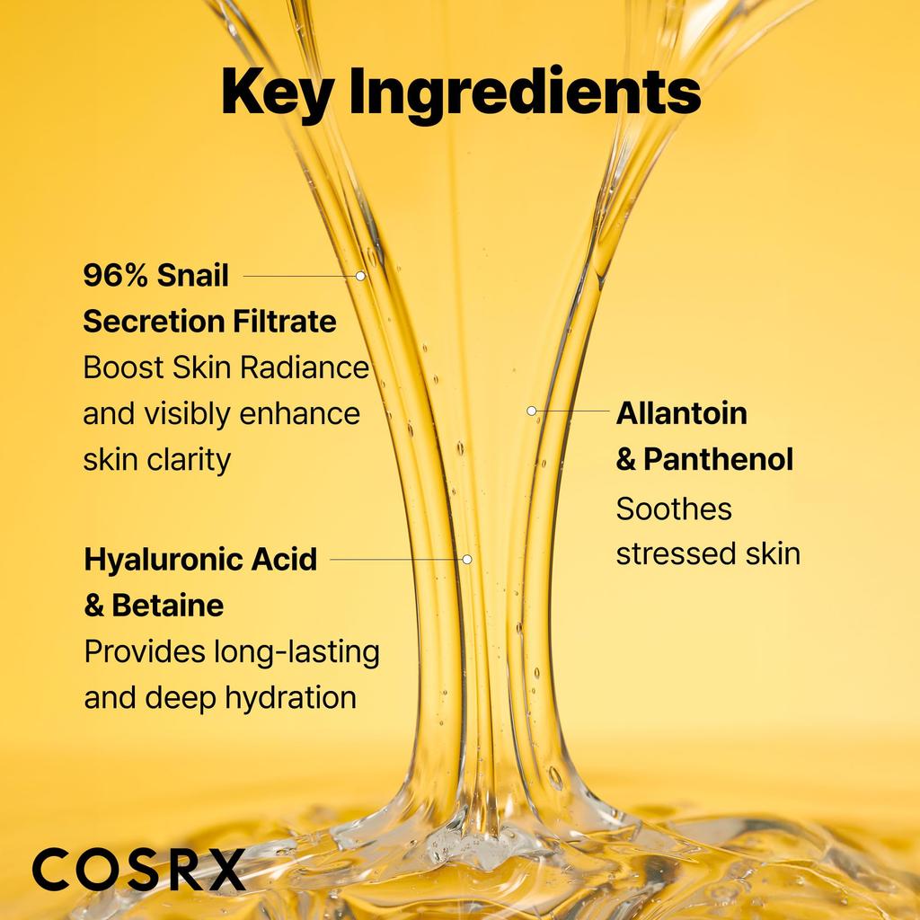 COSRX Snail Essence Snail Snail 96 Mucin Snail Moisturizing and Nourishing for Sensitive and Dry Snail Mucus Snail Serum Advanced Snail 96 Mucin Power