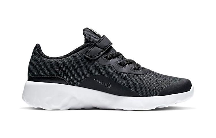 Nike Explore Strada Synthetic Leather, Textile Abrasion Resistant Low Top Kids' Running Shoes Black White CD9016-002