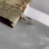 Korean Style Women's S925 Sterling Silver Six-Prong Diamond Ring, One Carat Fashionable Band