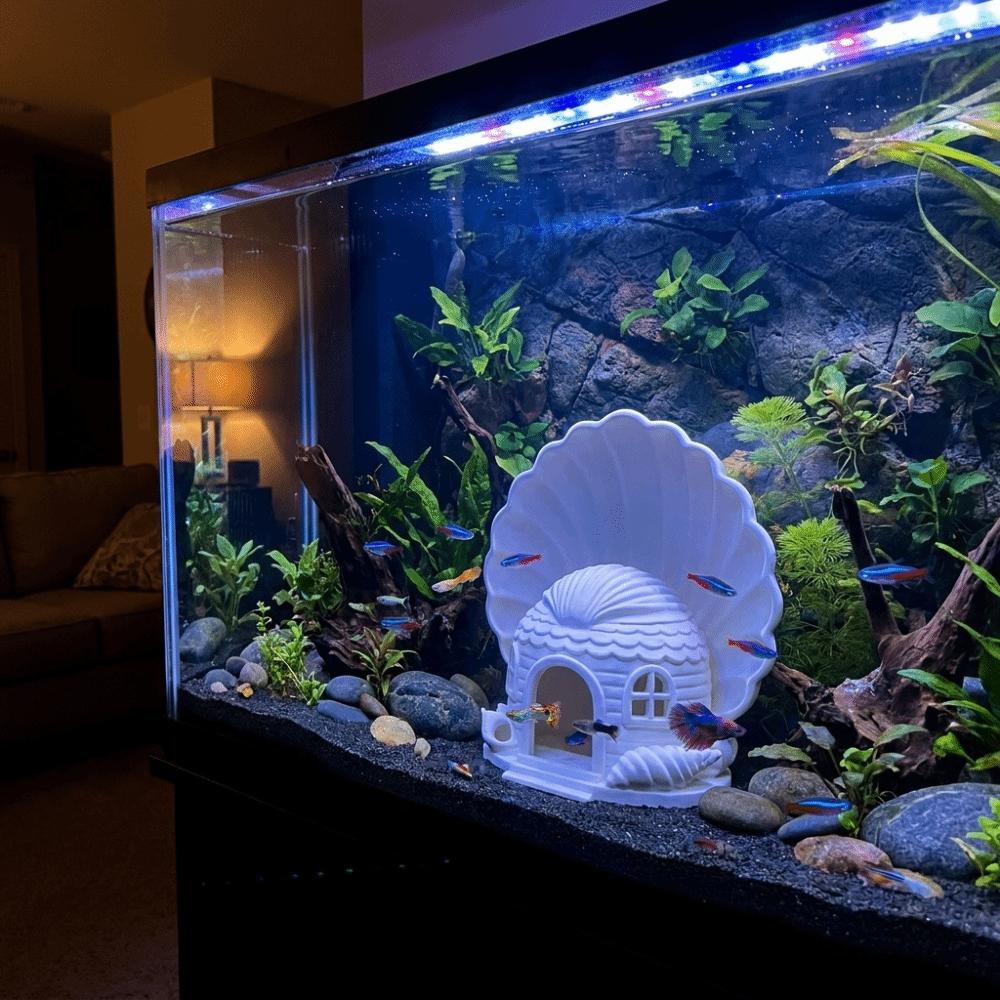3D Printed Fish Hiding House Seashell Shaped Fish Tank Hideaway Aquarium Landscaping