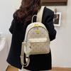 Hong Kong Style Retro Trendy Brand New Korean Version Backpack Trendy Backpack Simple Niche Embossed Backpack Girls' Travel Bag