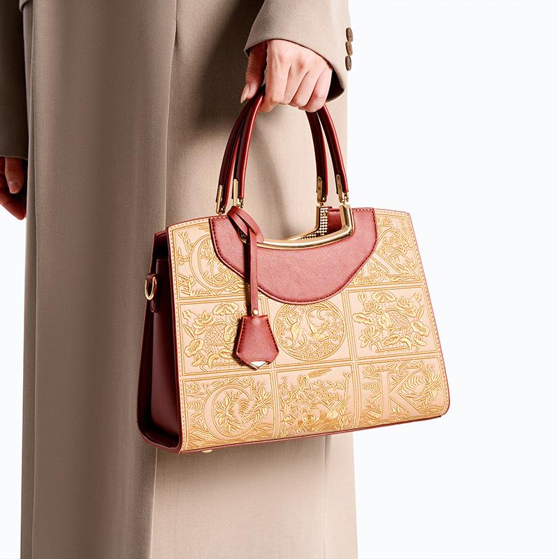 Bag Women'S Capacity Large Wedding Bag Mother Bag New Chinese Style Guochao Women'S Bag Foreign Style Retro Shoulder Handbag
