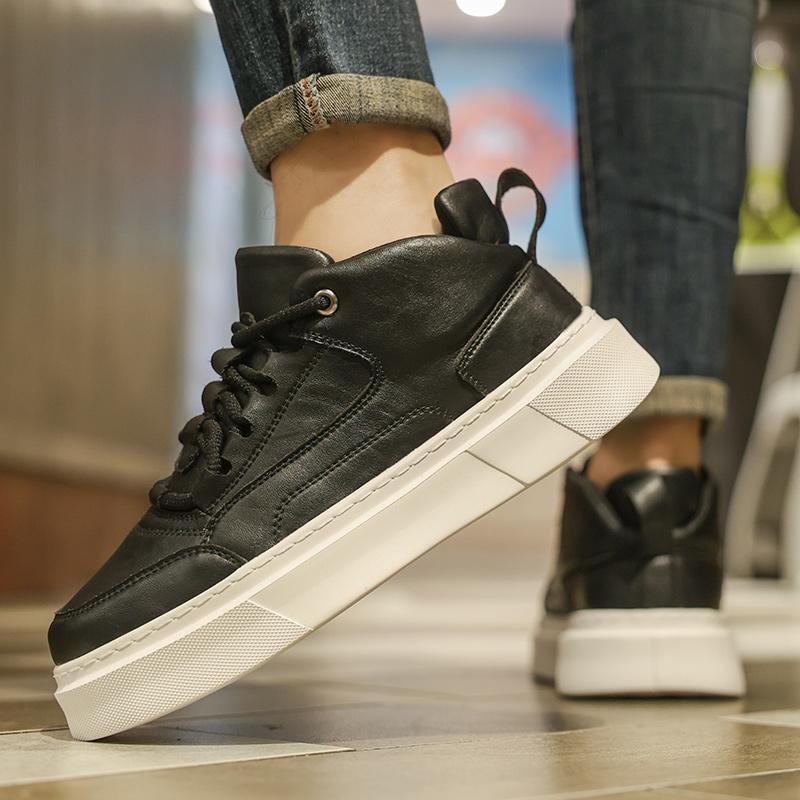 Fashion White men's thick sole board shoes Trendy minimalist design style Leisure Outdoor Fashion Party Daily youth casual shoes