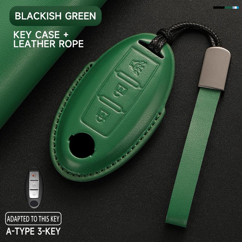 Schlüsseletui aus echtem Leder für Nissan Qashqai 2022 J12, Ariya, Altima, Teana, Juke, X-Trail (Schutzset)