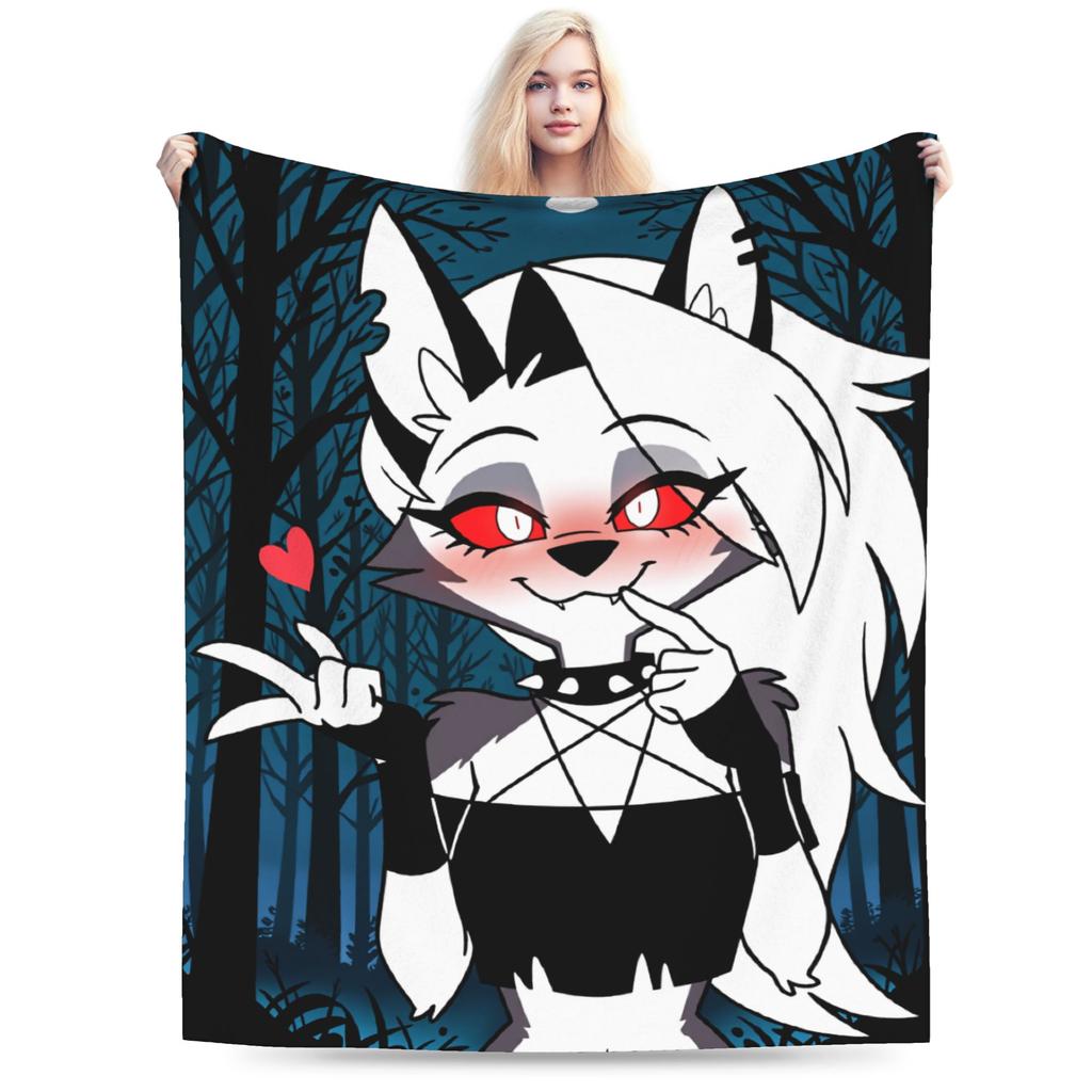 Blitzo Plush Blanket Kids Helluva Boss Flannel Throw Blanket For Living Room Warm Soft Custom DIY Quality Bedspread Gift