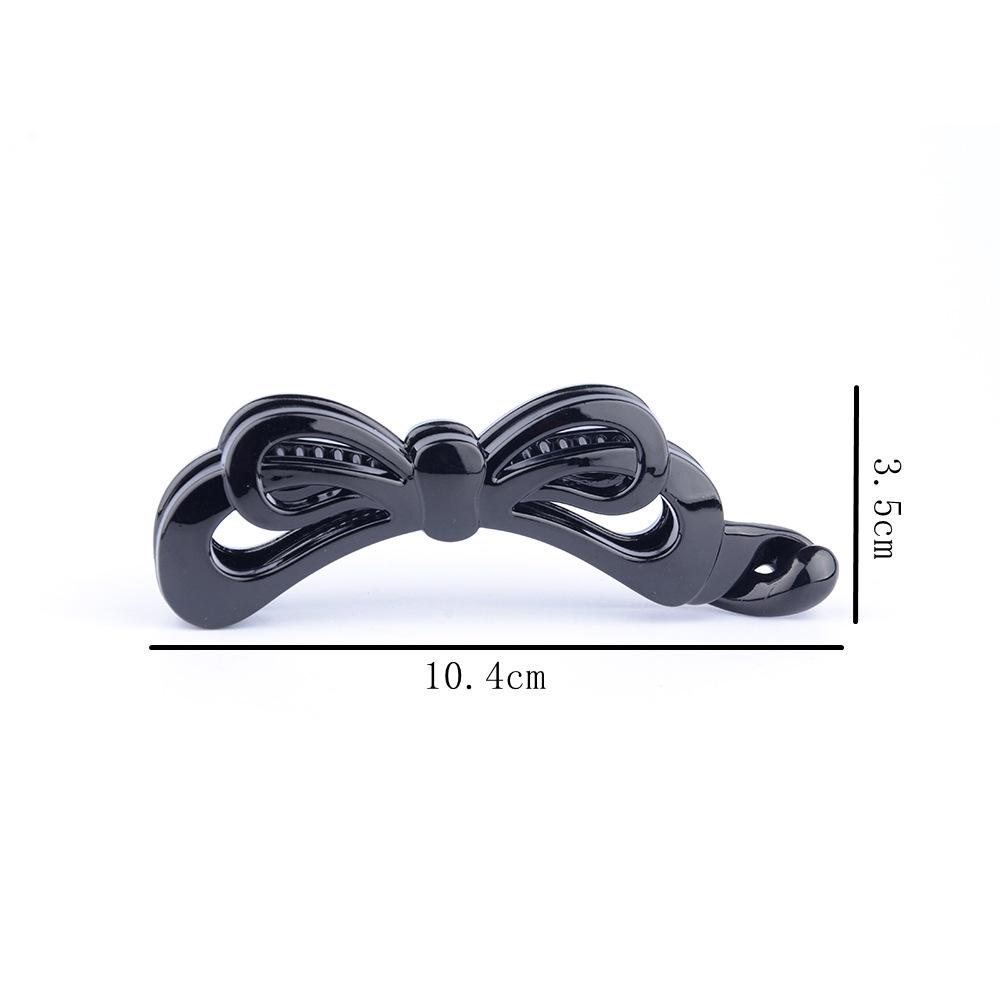 Korean Style Black Large Banana Hair Clip - Vertical Mesh Hair Accessory Hairpin
