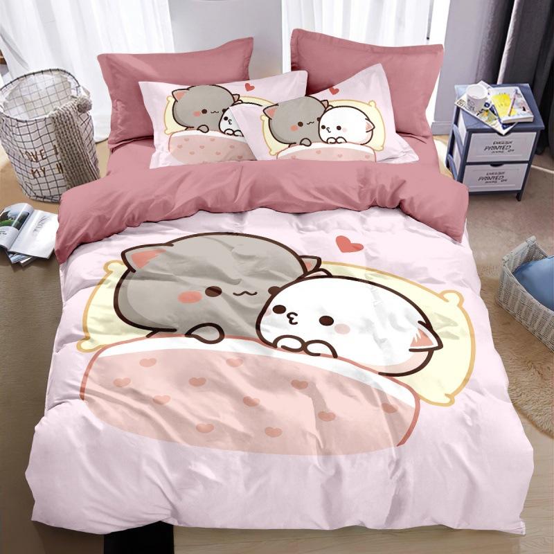 Cartoon Cute Bubu Dudu Duvet Cover Set, Comforter Bedding Sets Soft Quilt Cover and Pillowcases 75*50 Single/Double/Queen/King