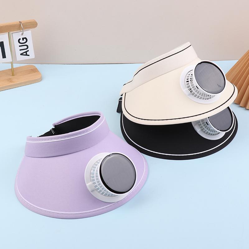 Wide Brim Sun Hat With Built-In Fan Summer Cap Outdoor Straw Visor Hat With Solar/Usb Powered Fan For Camping Fishing Hiking