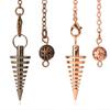 Fashion Jewelry Chain Dowsing Amulet Gold Silver Antique Copper Metal Healing Cone Pendule Reiki Reiki Pendulum Pendant