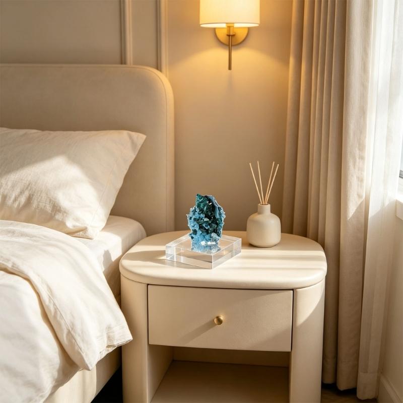 Acrylic Display Stand for Jewelry and Crystal Pieces, Clear Polished Countertop Pedestal for Vanities, Shops and Shelves