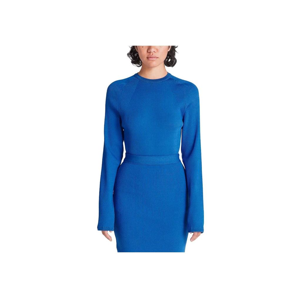 Timberland X Suzanne Oude Hengel Collaboration SS23 Solid Color Round Neck Long Sleeve Knit Sweater Women sweater Dark-Denim A6PS1288