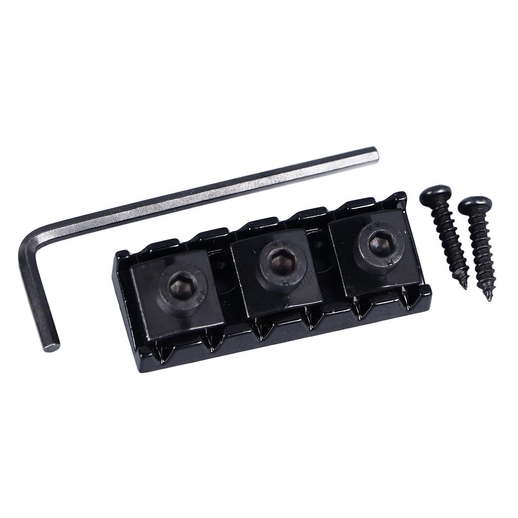 Electric Guitar Nut 42mm Length Metal Guitar String Locking Nut with Screws and Wrench