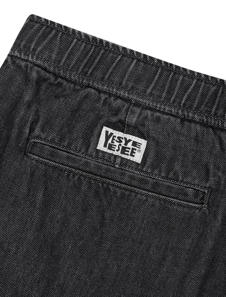 YESEYESEE Adjustable X-Hook Easy Denim Pants Black