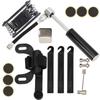 Pompe à Vélo Portable 120PSI 16-en-1 Multifonction Gonfleur de Pneu Kit de Patch de Réparation Pièces de Vélo Noir