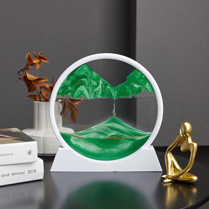 12  3D Hourglass Quicksand Landscape Ornament for Desktop or Office Decor