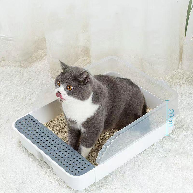 Large Full Semi-Enclosed Cat Toilet, Cat Litter Box, Anti-Sand, Small Size, Large, Full, Supplies