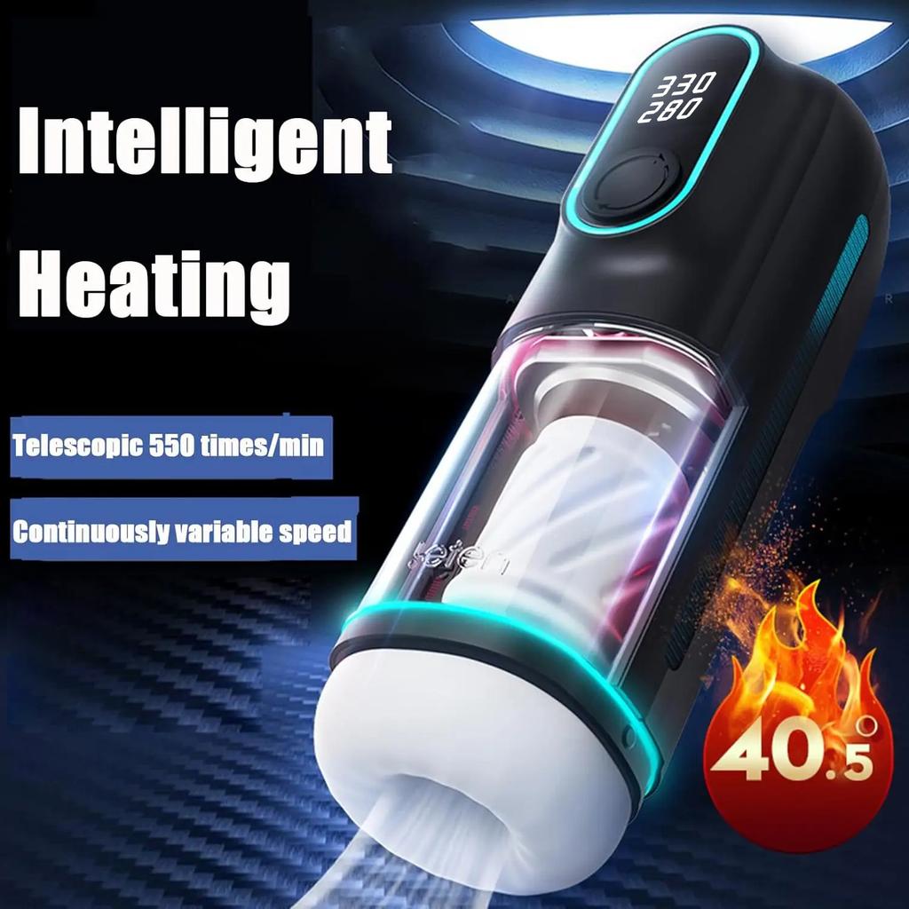 High Speed Automatic Piston Massager Insertion Suck Masturbator Retractable Vaginal Blow Job Masturbator Sex Toys Men 18+ Penis Exerciser with Heating