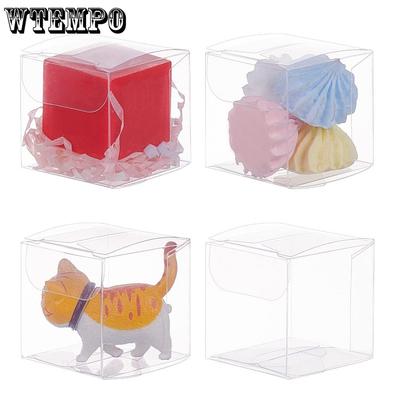 50pcs Clear Treat Boxes Transparent Cube Favor Boxes Plastic Gift Box Gift Packing Box for Wedding Party Jewelry Making Display & Packaging Supplies