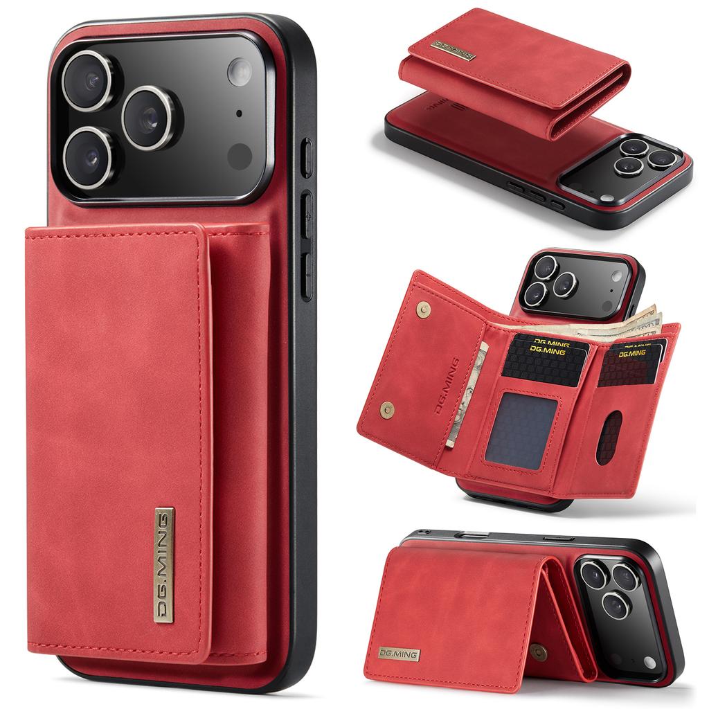 2 In 1 Detachable Magnetic Card Solt Leather Wallet Case For iPhone 17 Pro Max 16 Plus 15 Plus 14 13 12 11 Stand Kickstand Cover