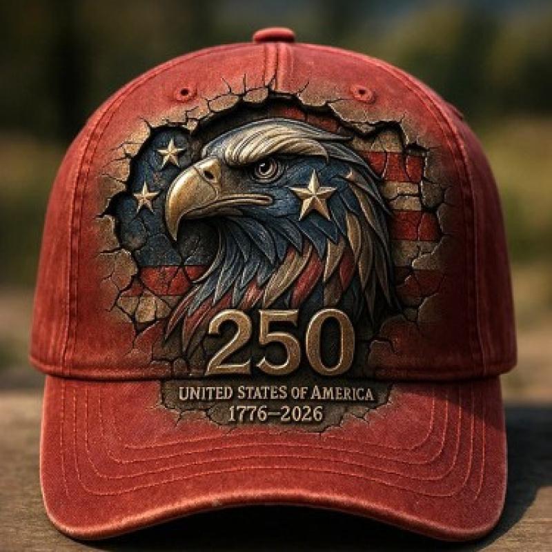 250Th Anniversary Commemorative Cap, Sun Protection Baseball Cap, 3D Printed Cap, Eagle Pattern Baseball Cap One Size