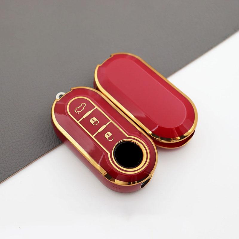 Autoschlüsselgehäuse für Fiat 500 Ducato Panda 500L Punto Lancia Musa für Citroen Jumper für Peugeot Boxer TPU-Klappschlüsselgehäuse