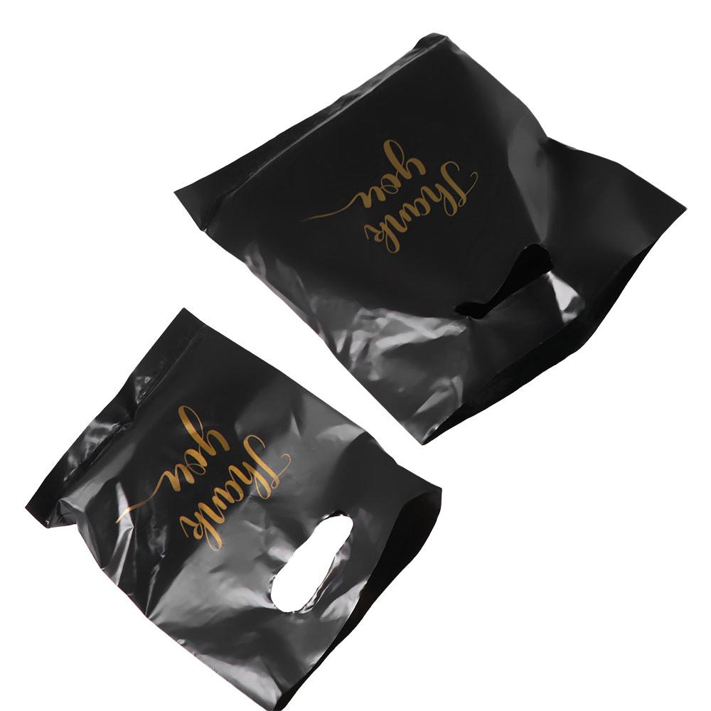 100 Pcs with Handle Thank You Packaging Bag Plastic Shopping Bag Clothing Bags Tote Bag  Kids