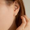 Lunne 14K Simple Cubic Earrings (14K Gold) #Es01