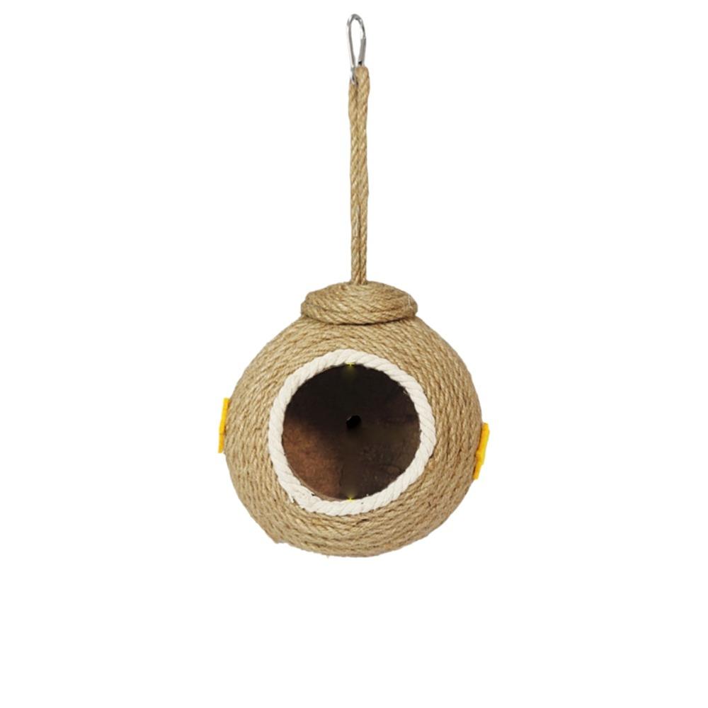 

Wear-resistant Coconut Husk Bird Cages Comfortable Hamster Bed Cute Squirrel Bed Garden Style C