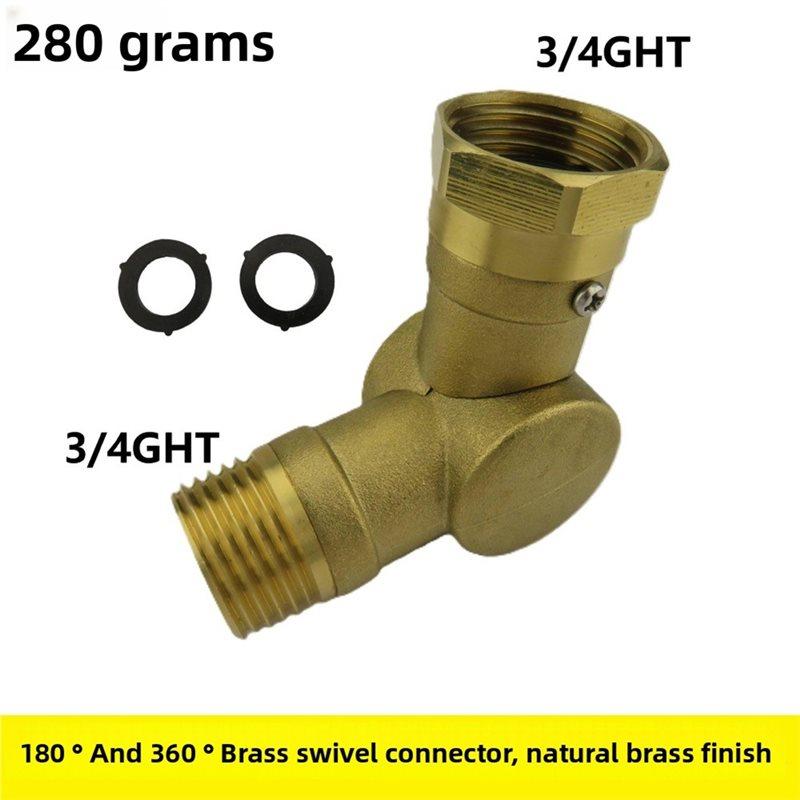 A58Z Adjustable For Irrigation Driveway Garden Hose Swivel Adapter 180 And 360 Degree Metal Swivel Connector Faucet Gold