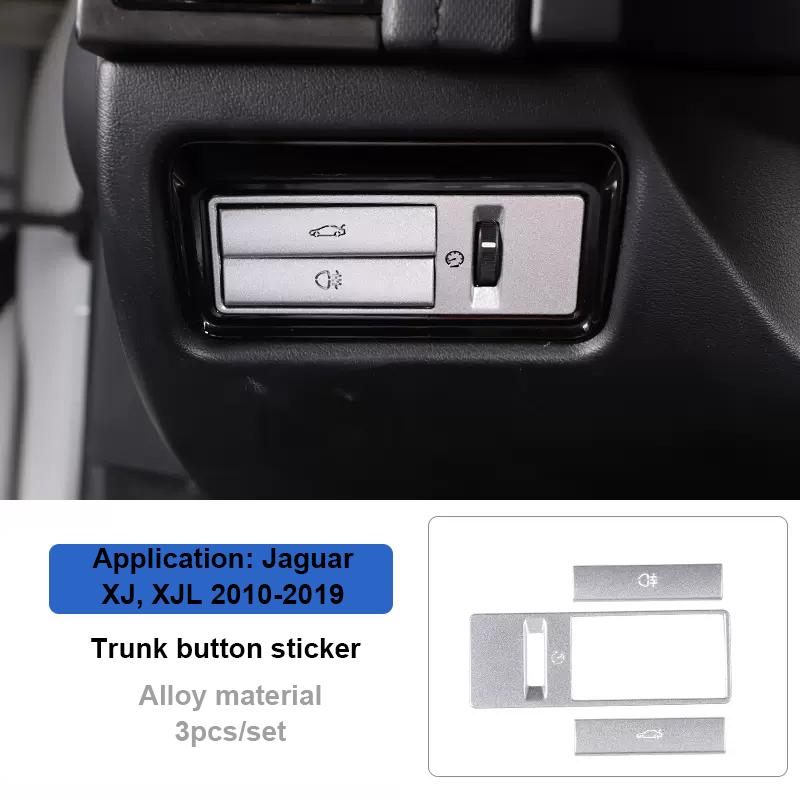 For Jaguar XJL XJ Button Cover Decals Chrome Car Button Stickers For AC Heater Control Switch For Jaguar XJ X351 Car Accesories XJL Trunk