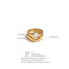 Yhpup Size 6789 Stainless Steel Shell Double-Layer Wide Ring for Women Tarnish Resistant Smooth Metal Casting Charm Jewelry