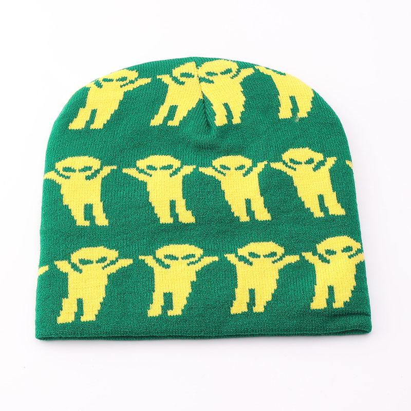 Alien knitted hat European and American hip hop new bag head pullover hat autumn and winter warm cold hat wool hat