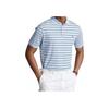 Polo Ralph Lauren Logo Embroidered Striped Button Loose Fit Short Sleeve Polo Shirt Men Polo Shirts Blue 710869588-001