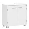 BBK506W01 Under-Sink Storage Unit 2 Compartments Behind the Door Fits Various Washbasins with Legs 30 X 60 X 60 Cm Cloud White