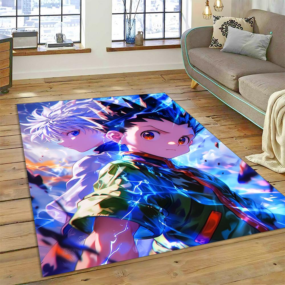 HXH Hunter X Hunter 3D Killua Zoldyck Cartoon Anime Carpet Rug for Living Room Bedroom Home Sofa Decoration,Non-slip Floor Mat