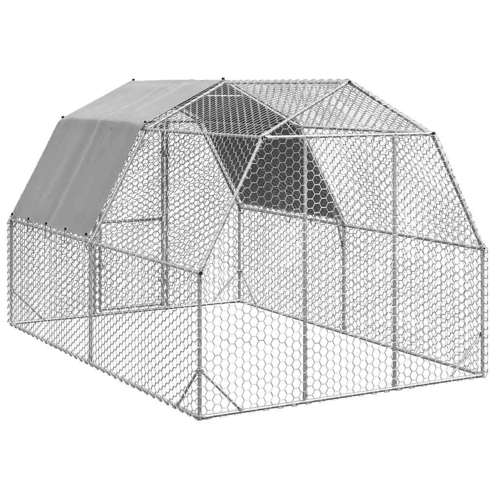Vidaxl Coop With Roof 2.5X4X2.25 M Galvanized Steel