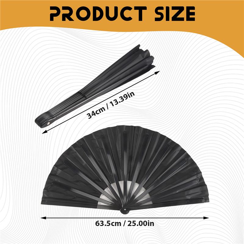 M-Modern-4 Pcs Large Folding Fan Silk Hand Fan Chinese Japanese Kung Fu Tai Chi Handheld Fan Folding Dancing Prop Craft Fan