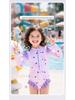 Girls' Long Sleeve Sun Protection Quick-Dry One-Piece Swimsuit
