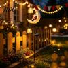 Festive Holiday Pathway Decorations Solar Christmas Santa Claus Moon Garden Stake Light Waterproof Crescent Outdoor Ground Inserted Night Lights LED